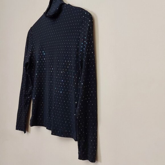 St. John Sport By Marie Gray Black Glitter Mockneck size small - Picture 3 of 5